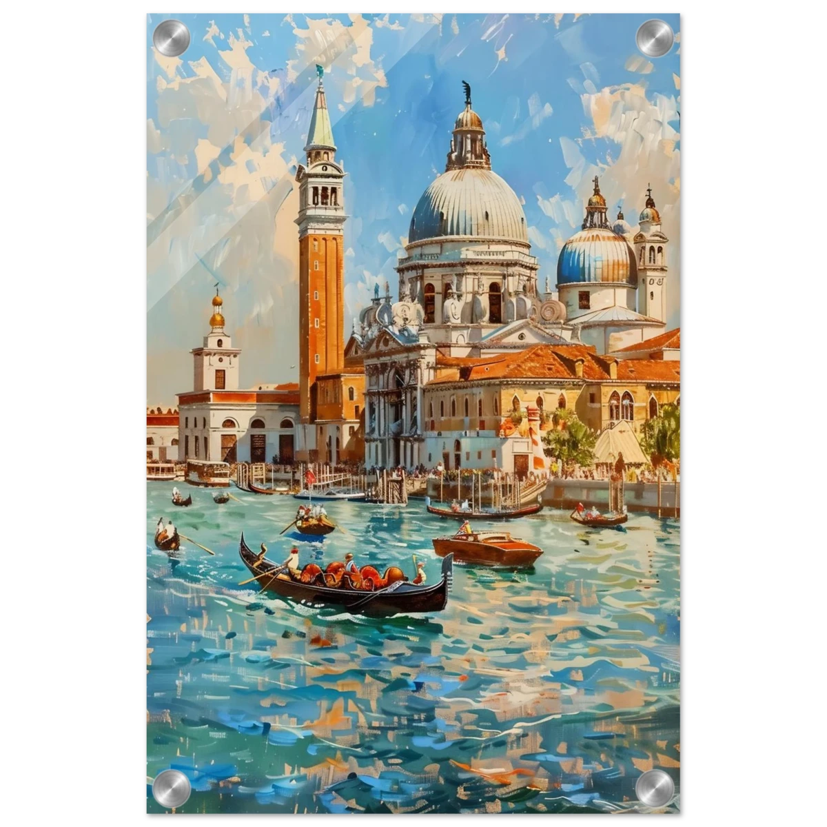 Venetian Grandeur – Gondolas on the Grand Canal Wall Art Print - Acrylic Print - 30x45 cm / 12x18″ -