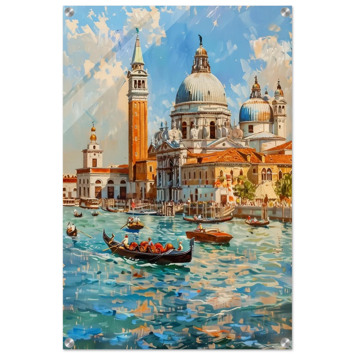 Venetian Grandeur – Gondolas on the Grand Canal Wall Art Print - Acrylic Print - 50x75 cm / 20x30″ -