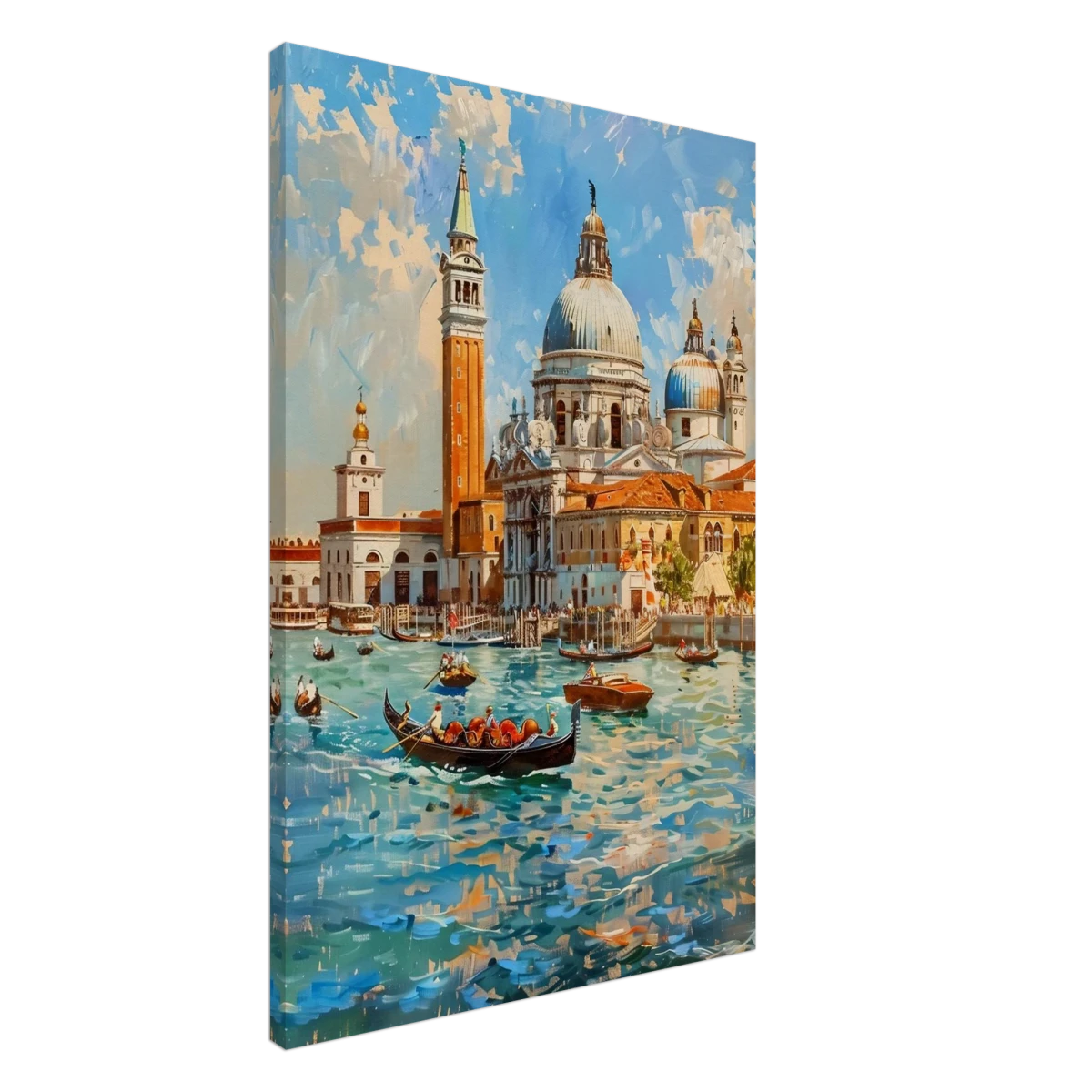 Venetian Grandeur – Gondolas on the Grand Canal Wall Art Print - Canvas - 60x90 cm / 24x36″ -