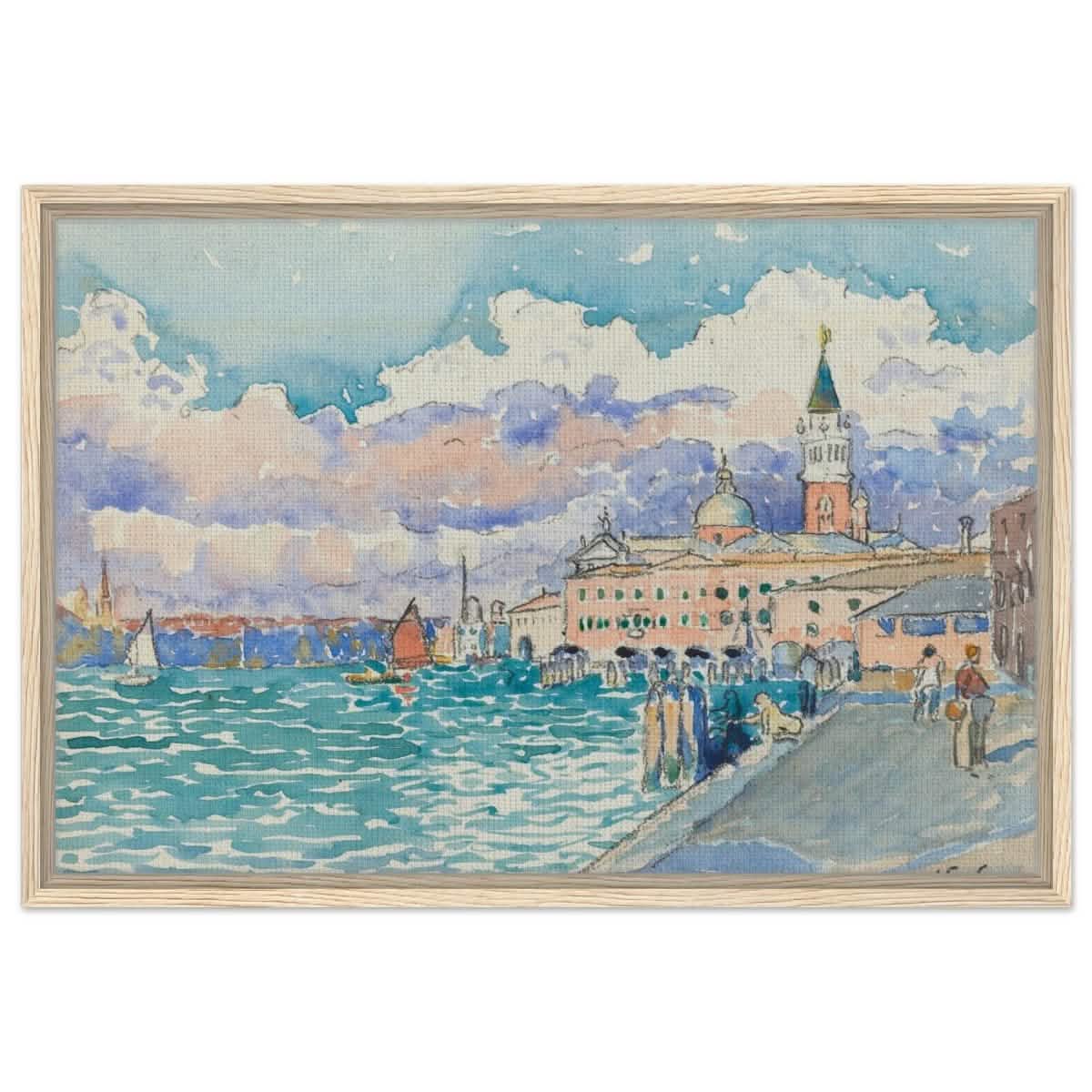 Venice (ca. 1903) by Henri - Edmond Cross | Vintage wall art print - Framed Canvas - 50x75 cm / 20x30″ - Wood frame