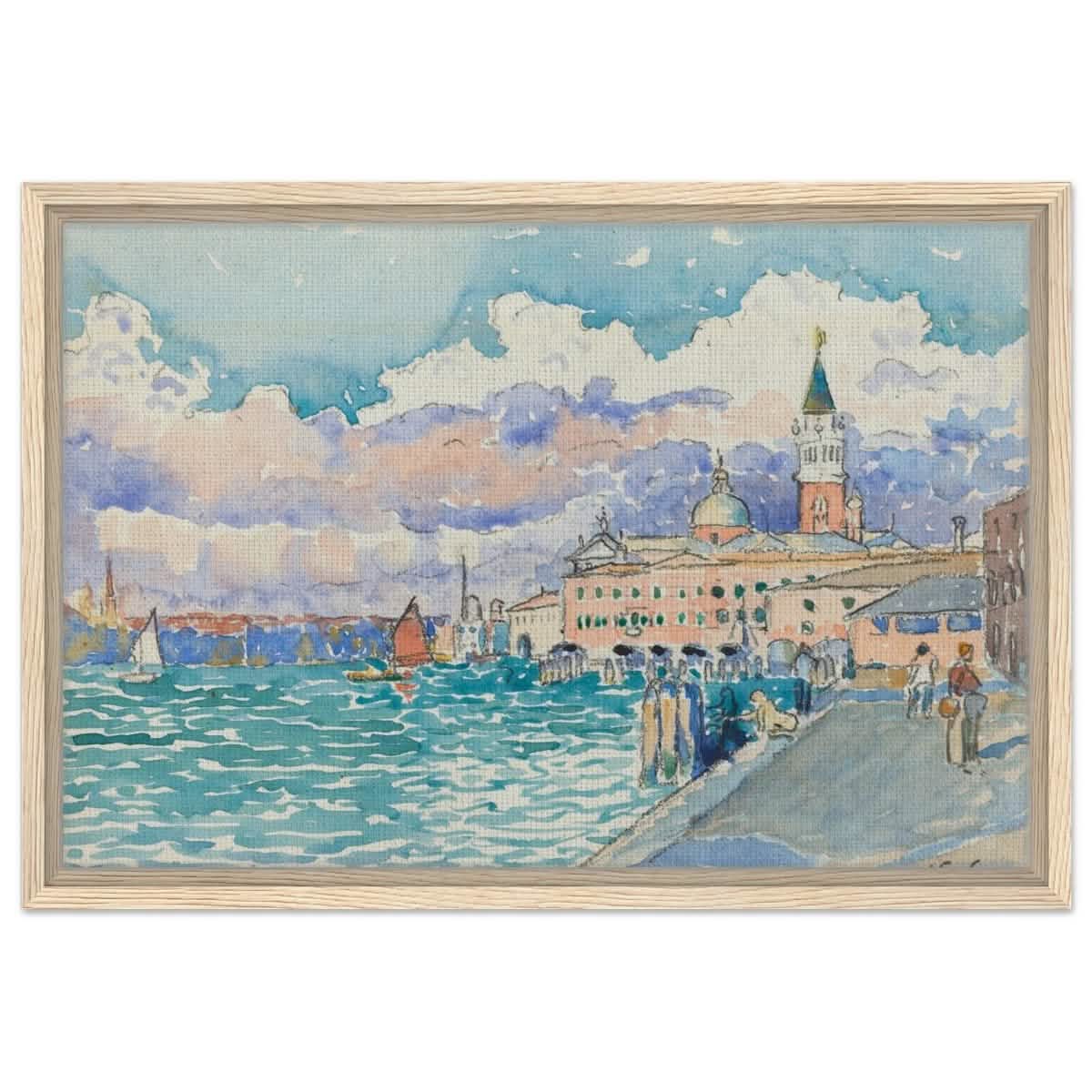 Venice (ca. 1903) by Henri - Edmond Cross | Vintage wall art print - Framed Canvas - 40x60 cm / 16x24″ - Wood frame