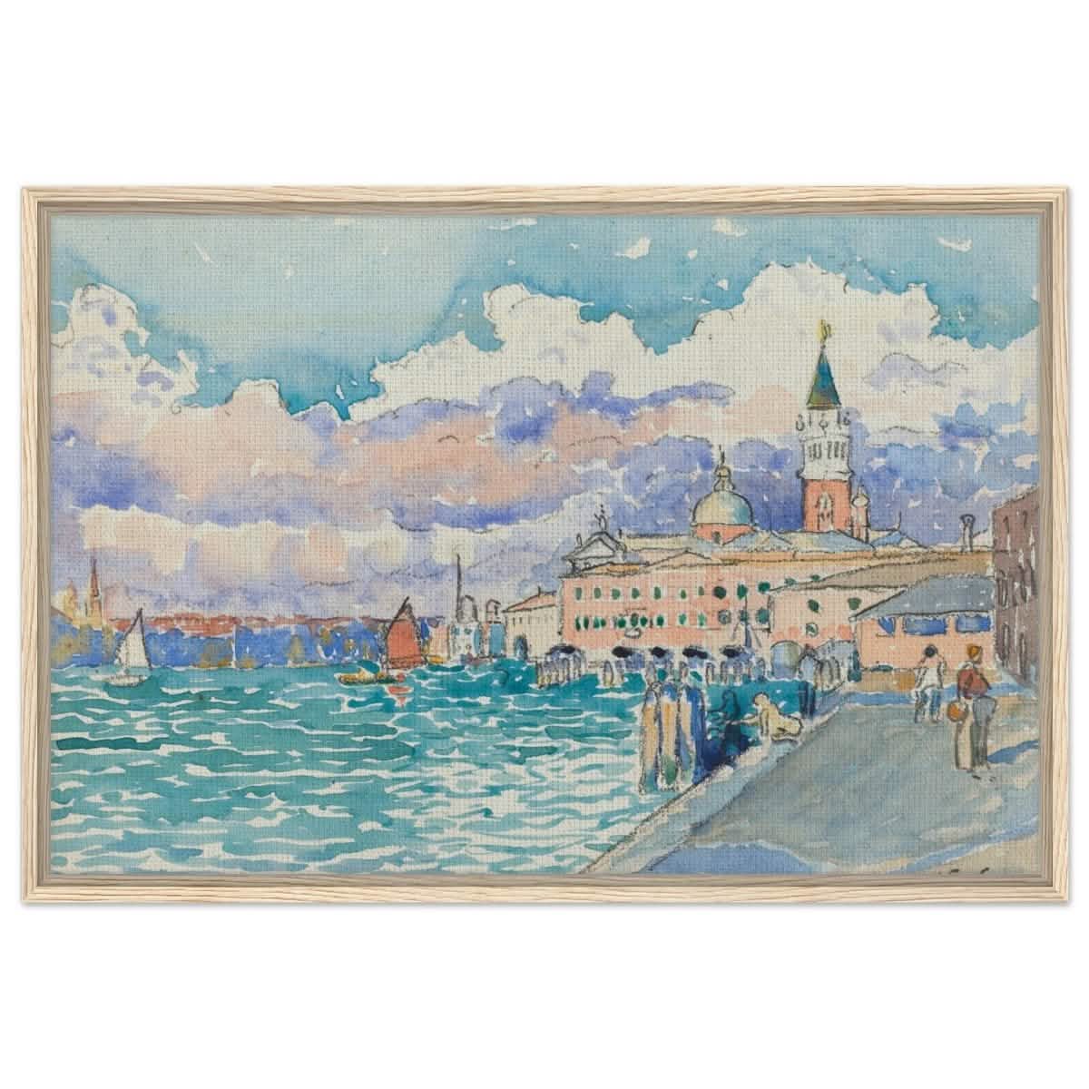 Venice (ca. 1903) by Henri - Edmond Cross | Vintage wall art print - Framed Canvas - 60x90 cm / 24x36″ - Wood frame