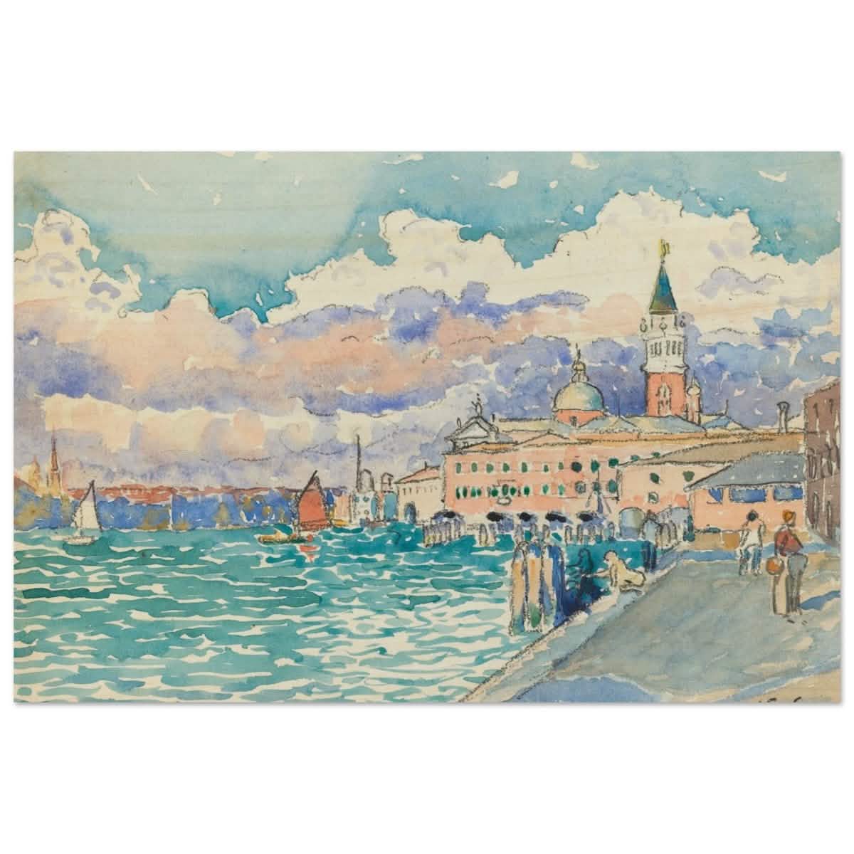 Venice (ca. 1903) by Henri - Edmond Cross | Vintage wall art print - Wood Prints - 50x75 cm / 20x30″ -