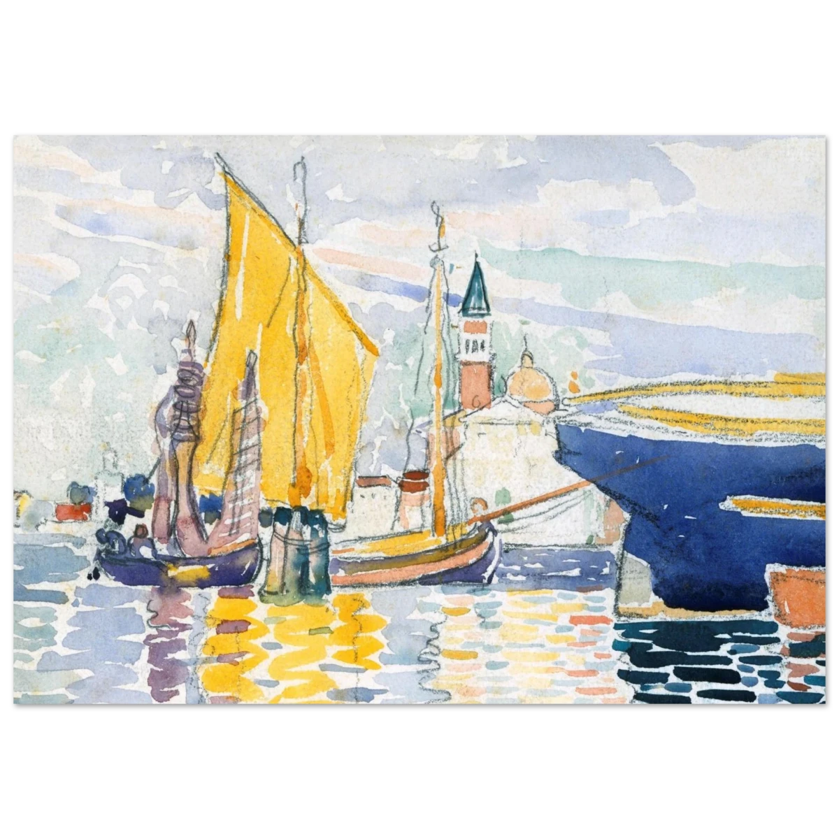 Venice - The Giudecca by Henri - Edmond Cross (Henri - Edmond Delacroix) - Fine Art Poster - 70x100 cm / 28x40″ -