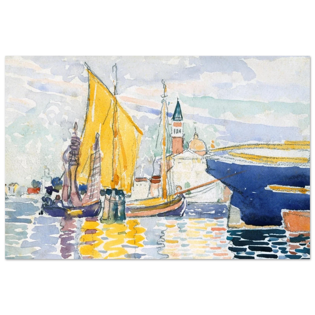 Venice - The Giudecca by Henri - Edmond Cross (Henri - Edmond Delacroix) - Fine Art Poster - 30x45 cm / 12x18″ -