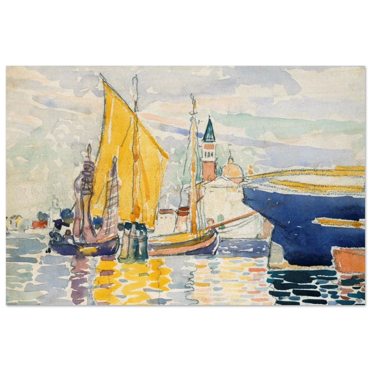 Venice - The Giudecca by Henri - Edmond Cross (Henri - Edmond Delacroix) - Wood Prints - 50x75 cm / 20x30″ -