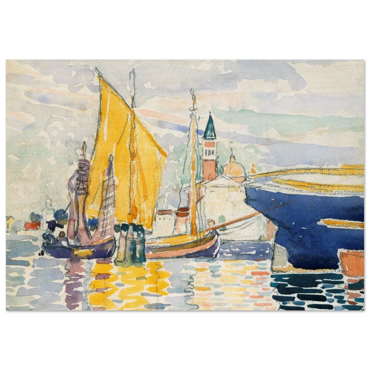 Venice - The Giudecca by Henri - Edmond Cross (Henri - Edmond Delacroix) - Wood Prints - 70x100 cm / 28x40″ -
