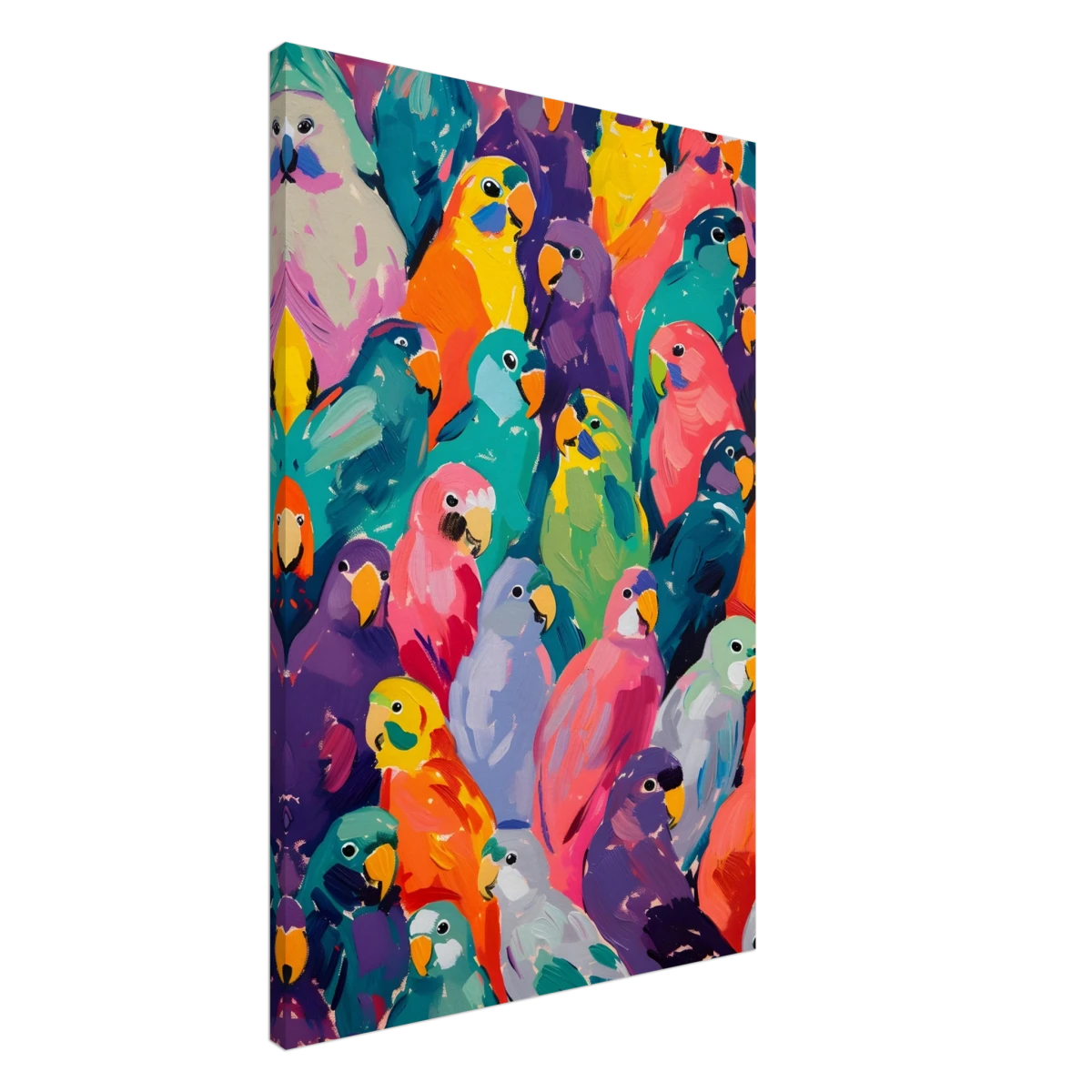 "Vibrant Flock" – A Burst of Color and Life | Wall art Print - 60x90 cm / 24x36″ - Canvas -