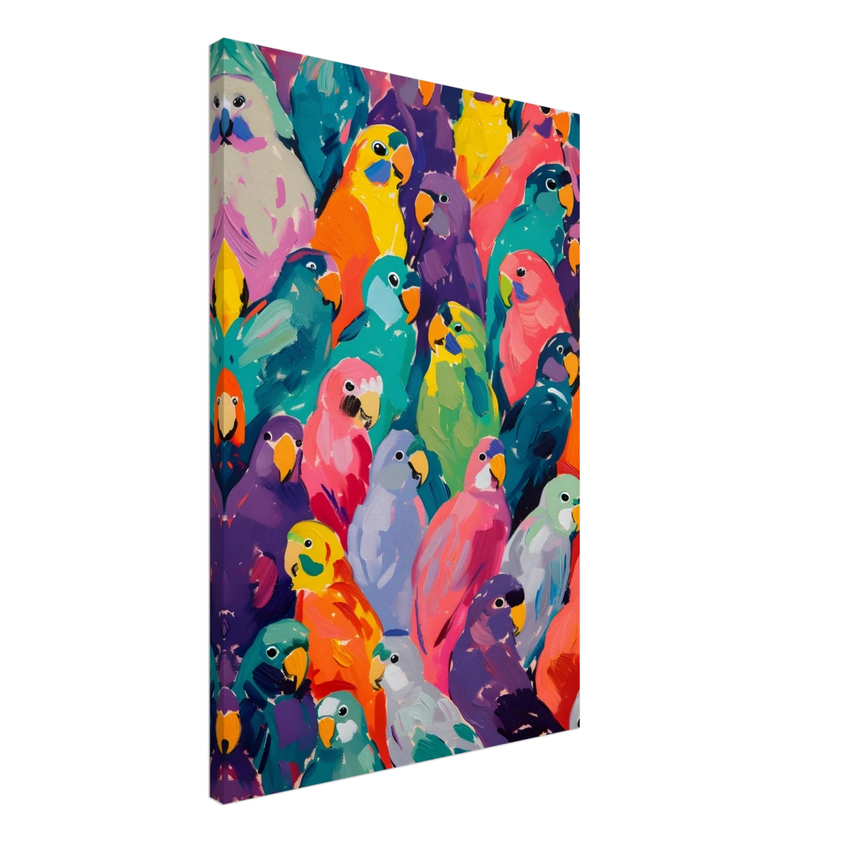 "Vibrant Flock" – A Burst of Color and Life | Wall art Print - 50x75 cm / 20x30″ - Canvas -