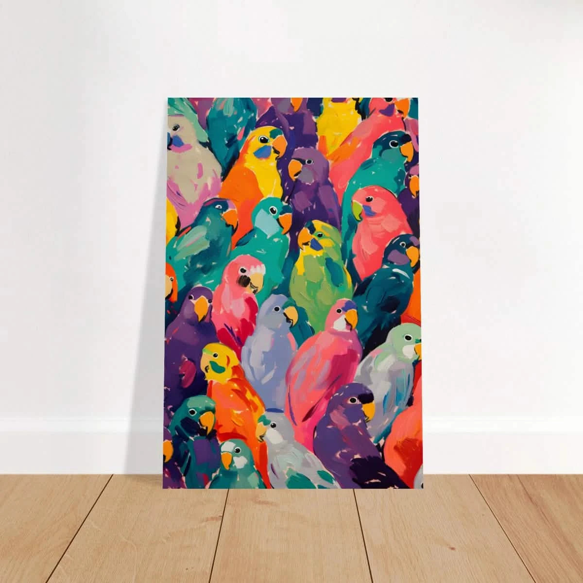 "Vibrant Flock" – A Burst of Color and Life | Wall art Print - 60x90 cm / 24x36″ - Wood Prints -