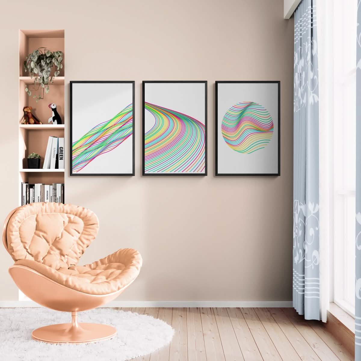 Vibrant Vectors Trio - Canvas - 30X45 CM / 12X18″ -