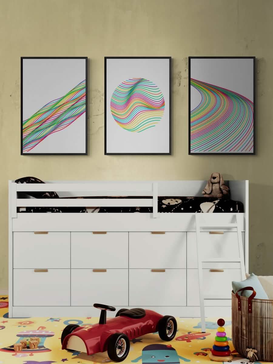 Vibrant Vectors Trio - Canvas - 30X45 CM / 12X18″ -