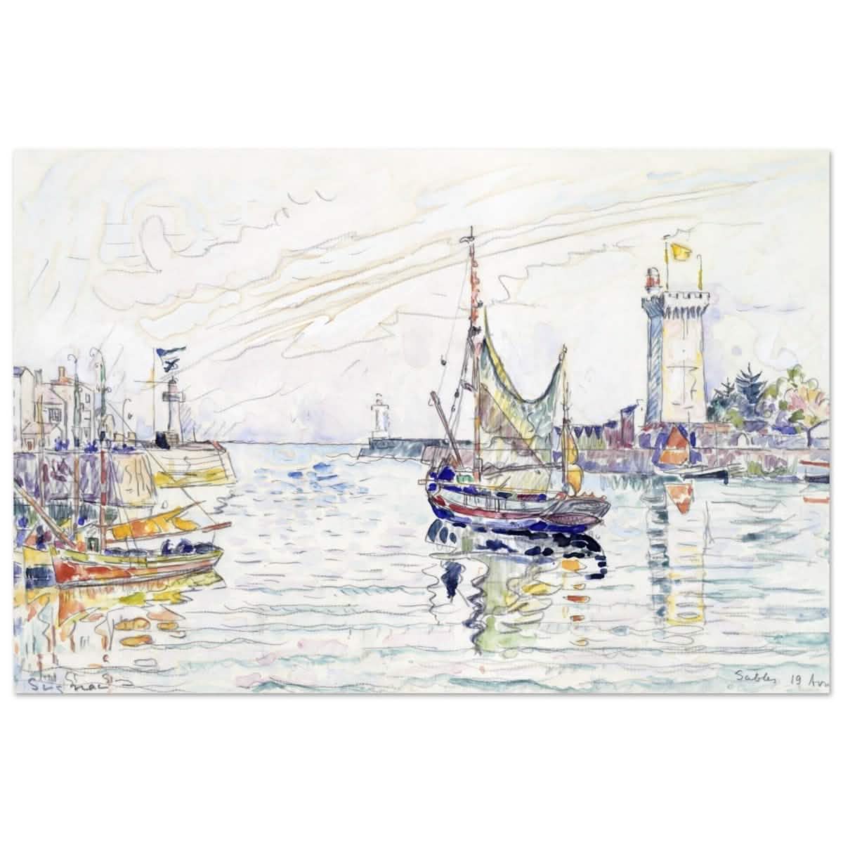 View of Les Sables d'Olonne (1929) by Paul Signac | wall art print - 60x90 cm / 24x36″ - Aluminum Print -