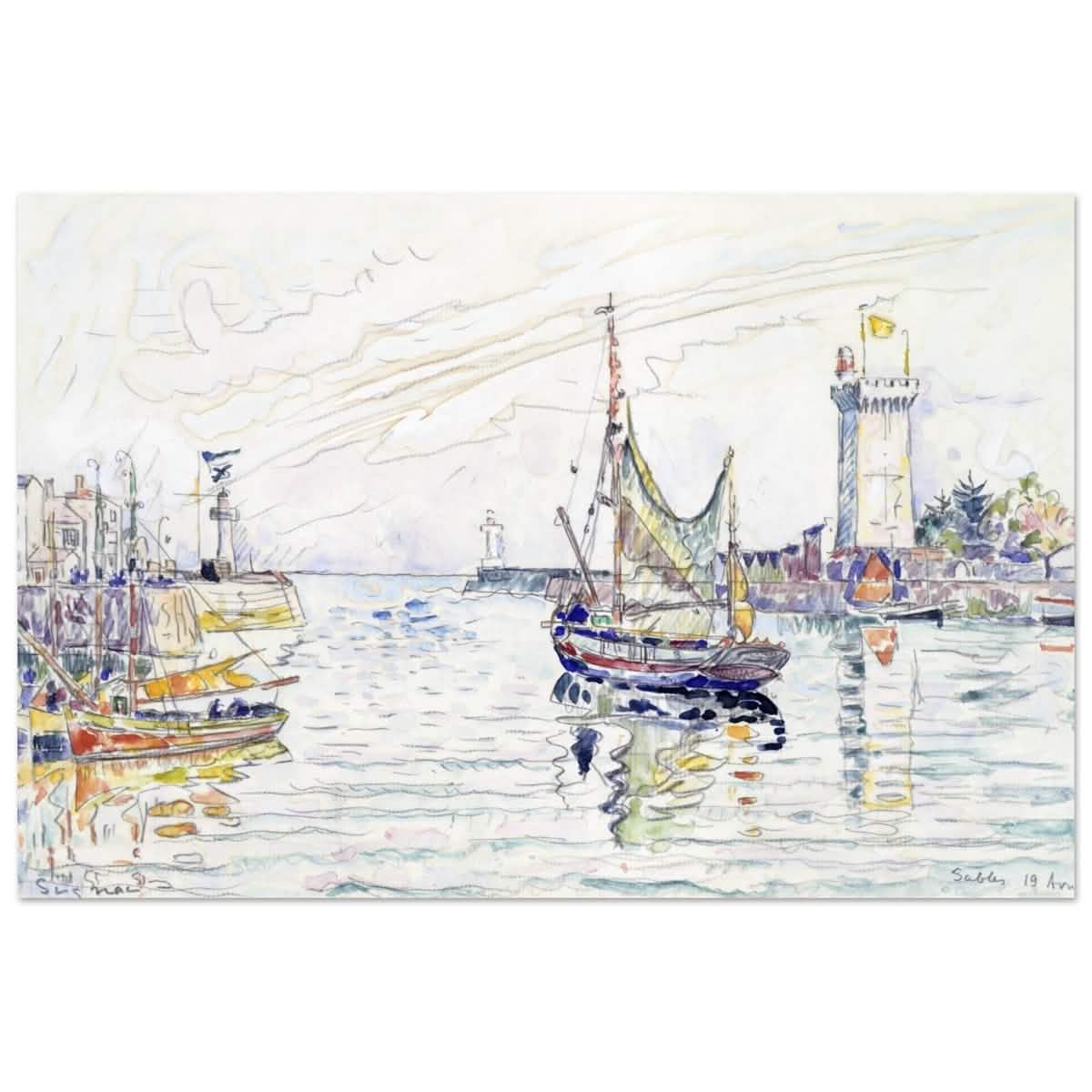 View of Les Sables d'Olonne (1929) by Paul Signac | wall art print - 30x45 cm / 12x18″ - Aluminum Print -