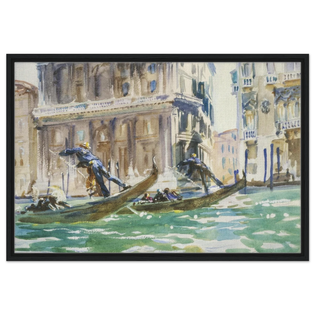 View of Venice (1906) by John Singer Sargent | Wall art Print - Framed Canvas - 60x90 cm / 24x36″ - Black frame