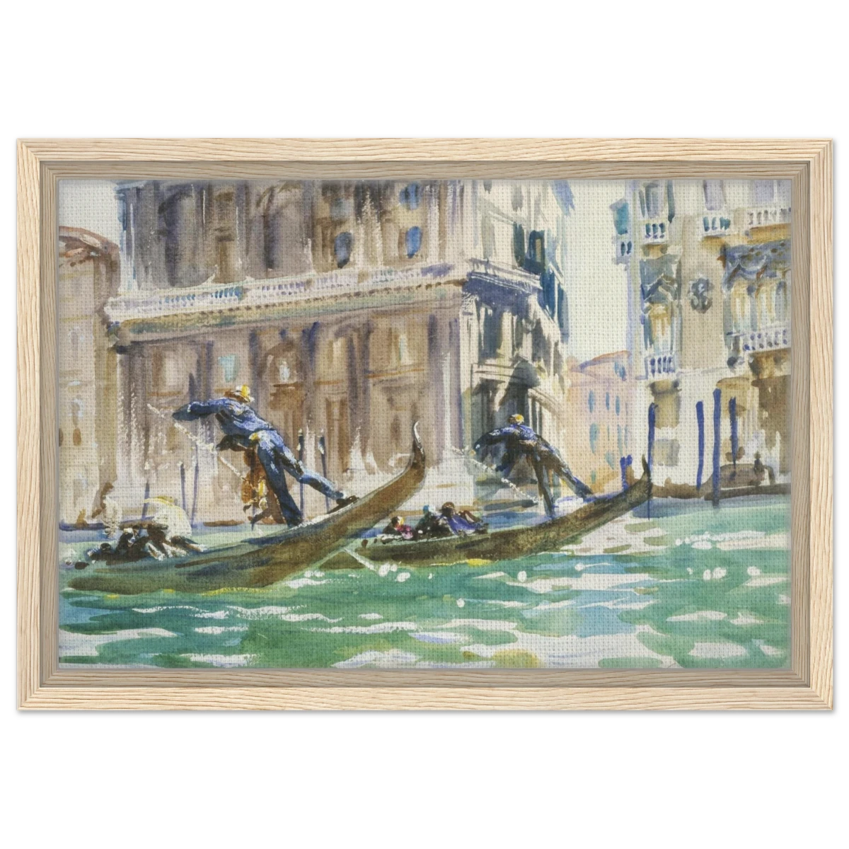 View of Venice (1906) by John Singer Sargent | Wall art Print - Framed Canvas - 30x45 cm / 12x18″ - Wood frame