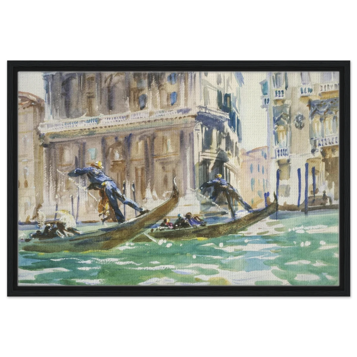 View of Venice (1906) by John Singer Sargent | Wall art Print - Framed Canvas - 50x75 cm / 20x30″ - Black frame