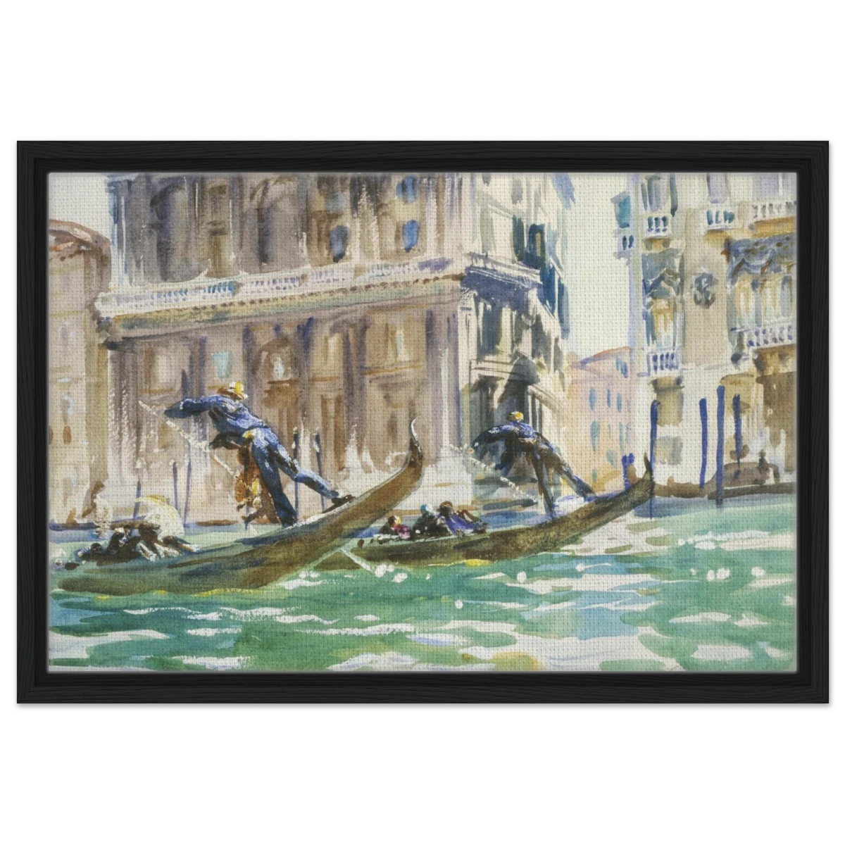 View of Venice (1906) by John Singer Sargent | Wall art Print - Framed Canvas - 40x60 cm / 16x24″ - Black frame