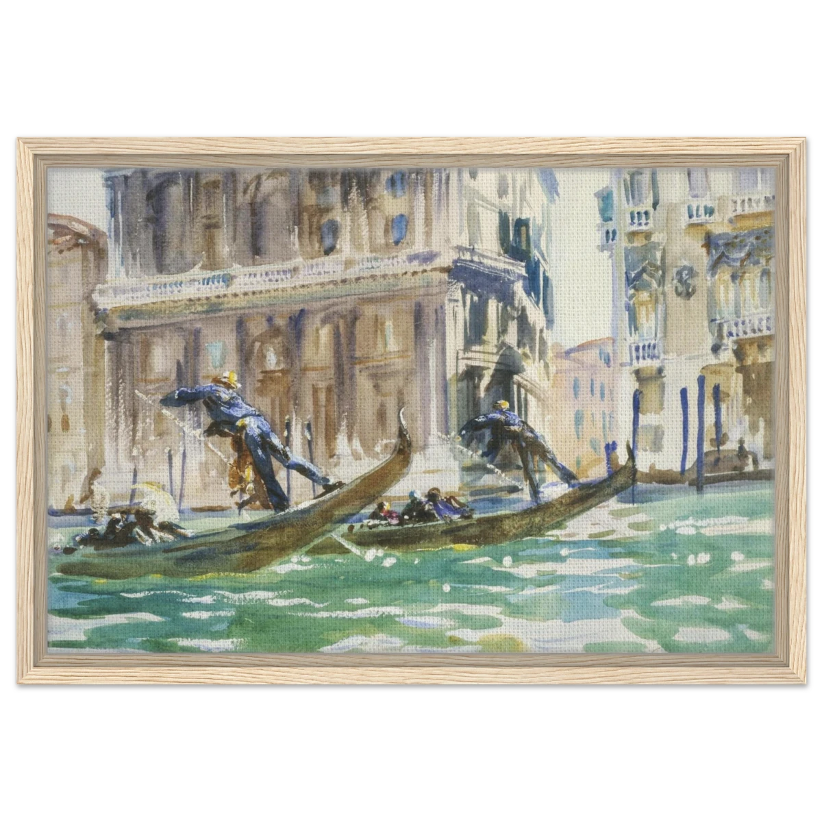 View of Venice (1906) by John Singer Sargent | Wall art Print - Framed Canvas - 40x60 cm / 16x24″ - Wood frame