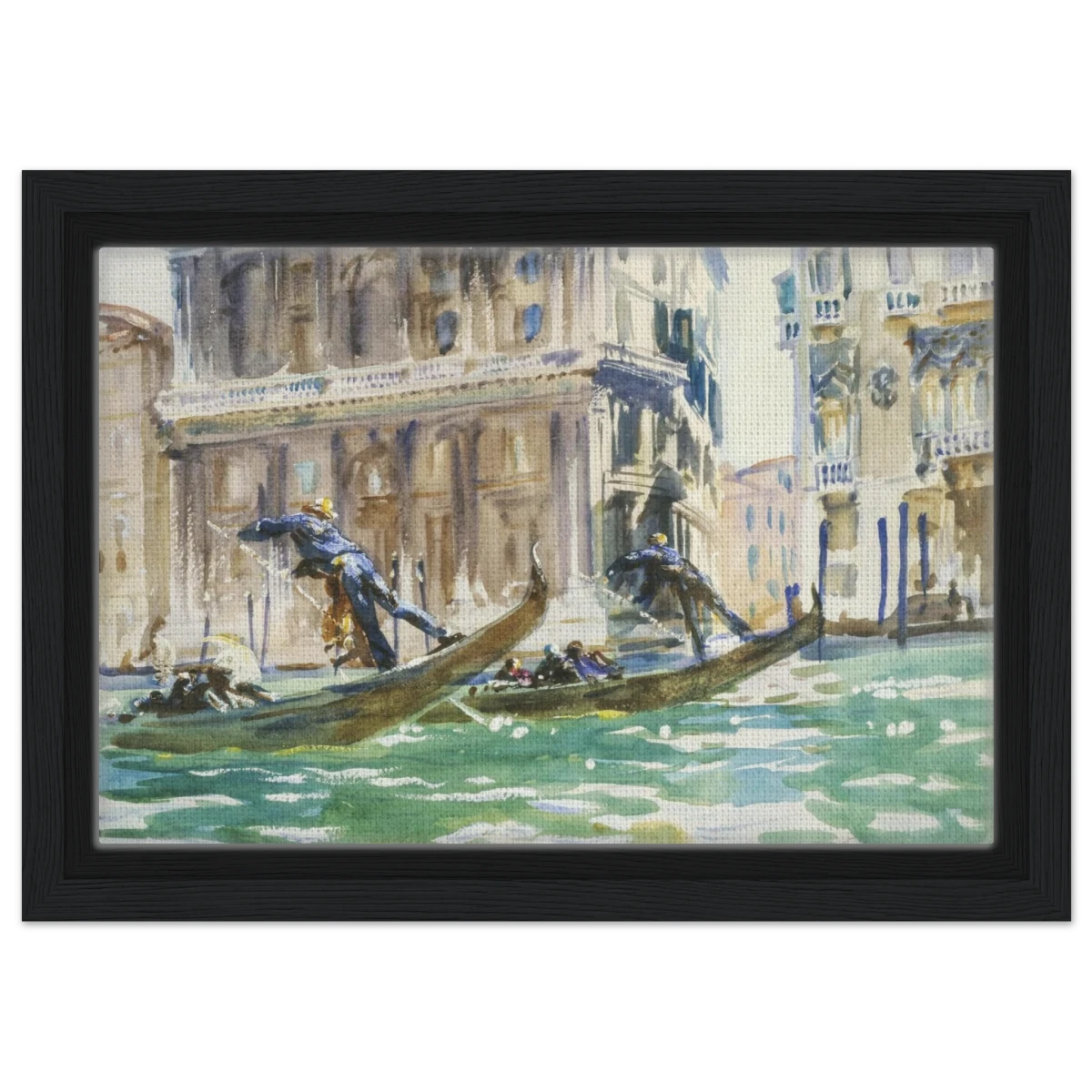 View of Venice (1906) by John Singer Sargent | Wall art Print - Framed Canvas - 20x30 cm / 8x12″ - Black frame