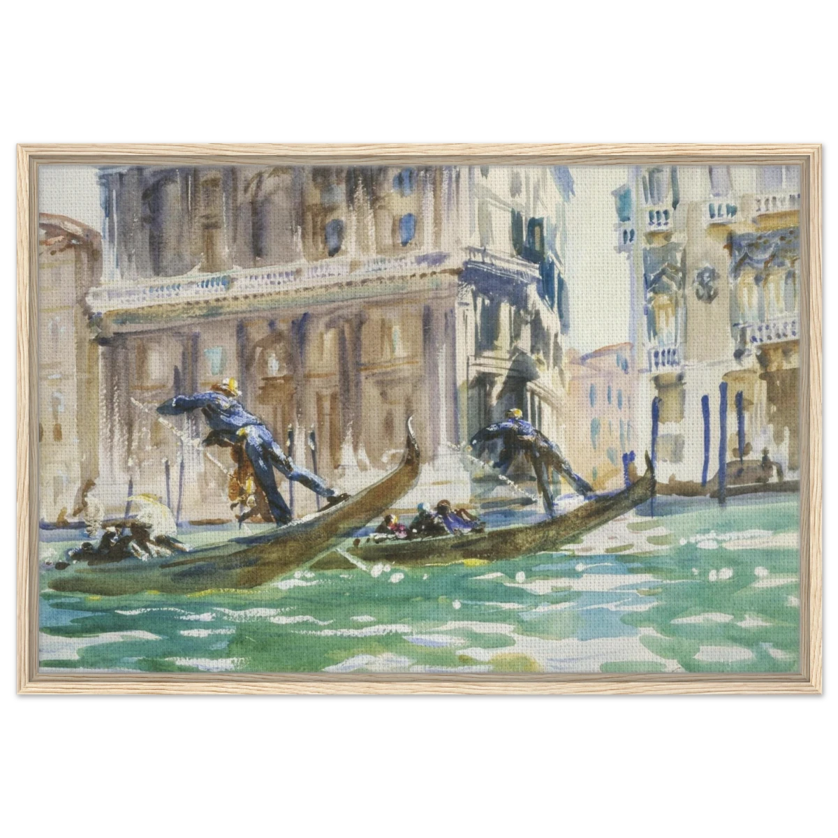 View of Venice (1906) by John Singer Sargent | Wall art Print - Framed Canvas - 60x90 cm / 24x36″ - Wood frame