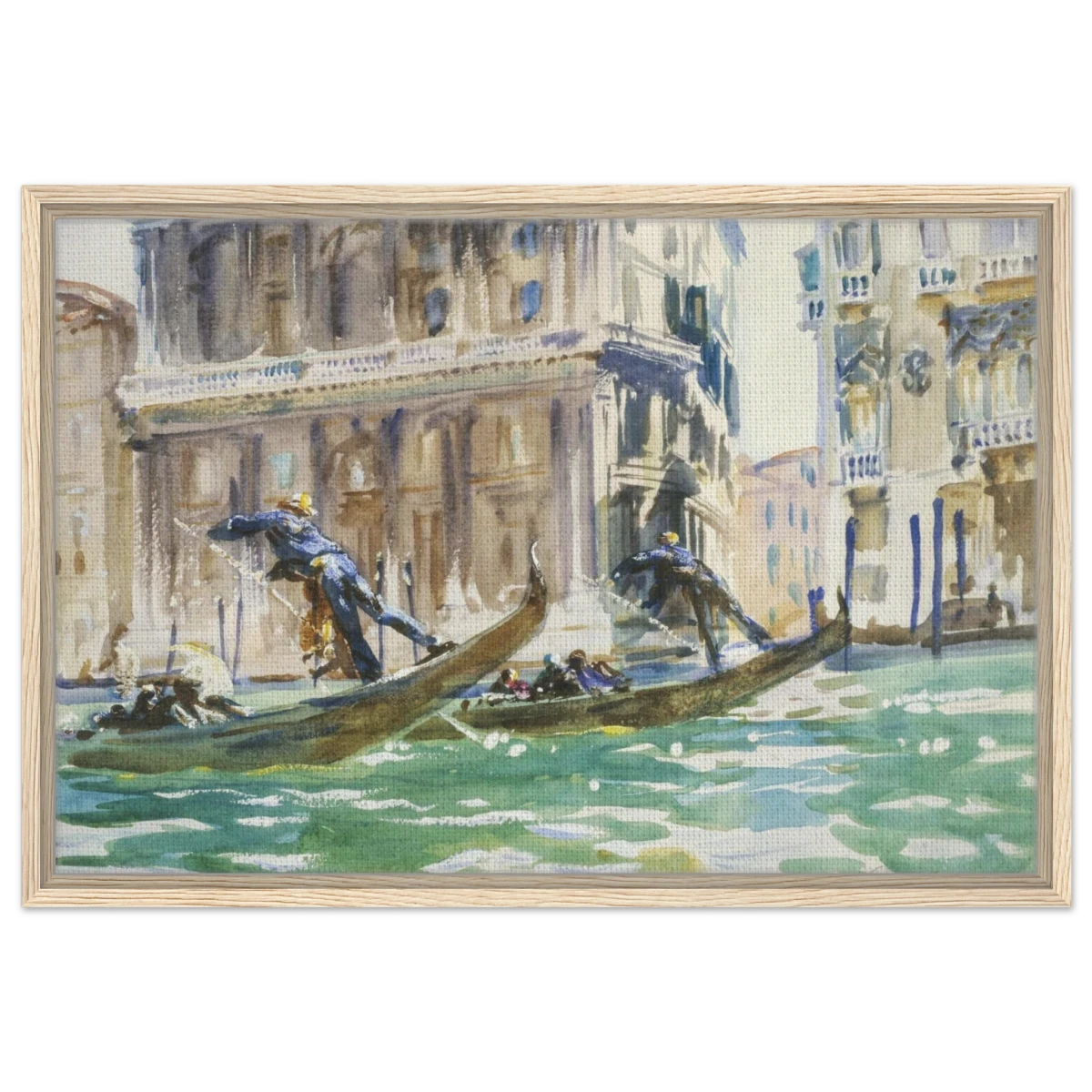 View of Venice (1906) by John Singer Sargent | Wall art Print - Framed Canvas - 50x75 cm / 20x30″ - Wood frame