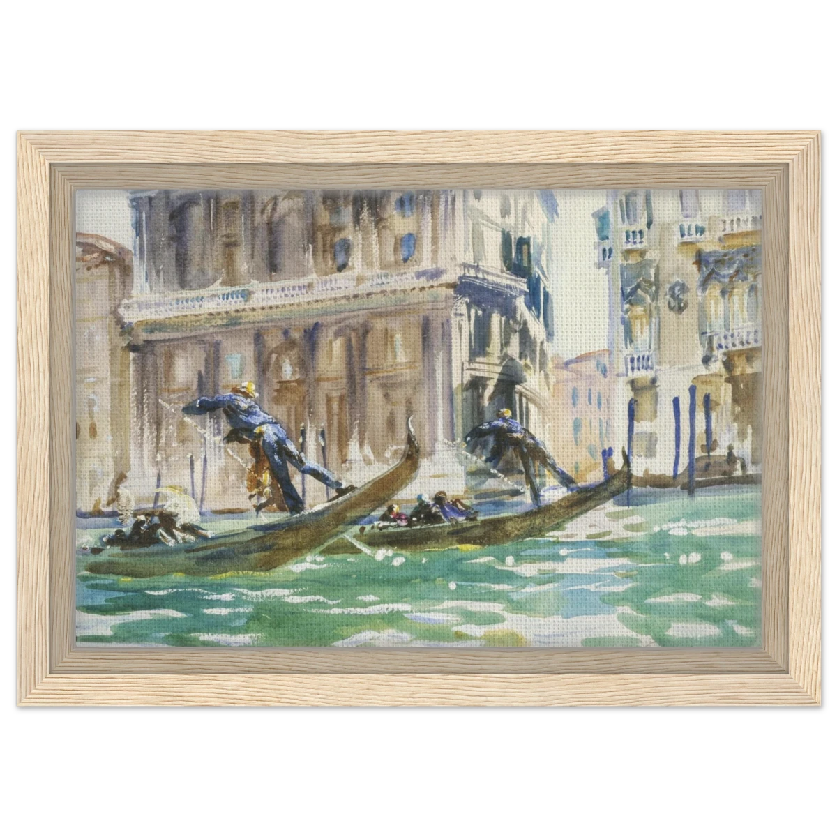 View of Venice (1906) by John Singer Sargent | Wall art Print - Framed Canvas - 20x30 cm / 8x12″ - Wood frame