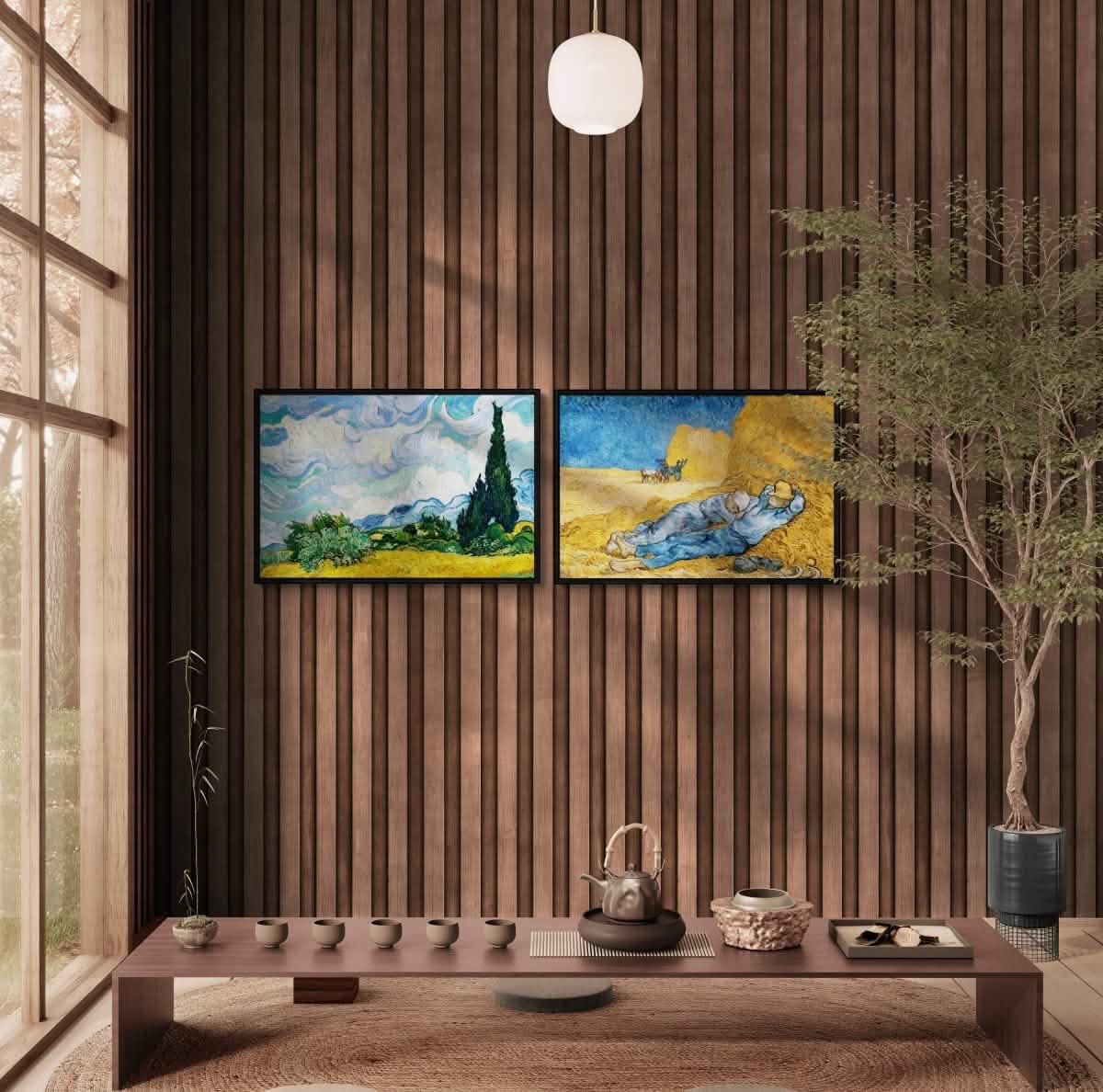 Vincent van Gogh Duo | Rustic Harmony Duo | Set of 2 wall art print - Canvas - 30X45 CM / 12X18″ -