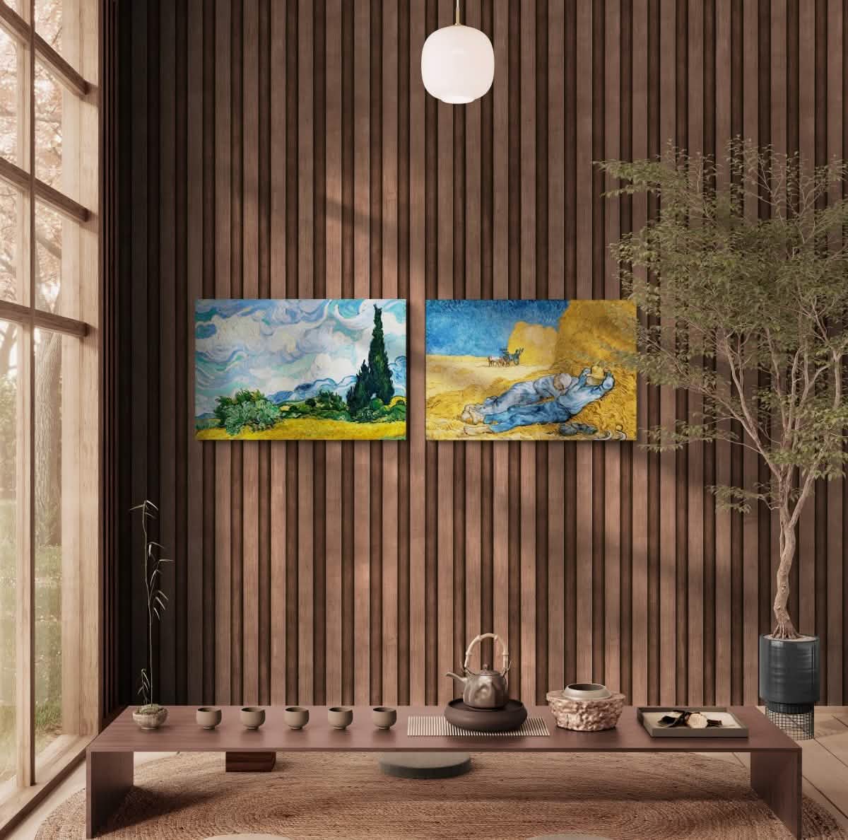 Vincent van Gogh Duo | Rustic Harmony Duo | Set of 2 wall art print - Canvas - 30X45 CM / 12X18″ -