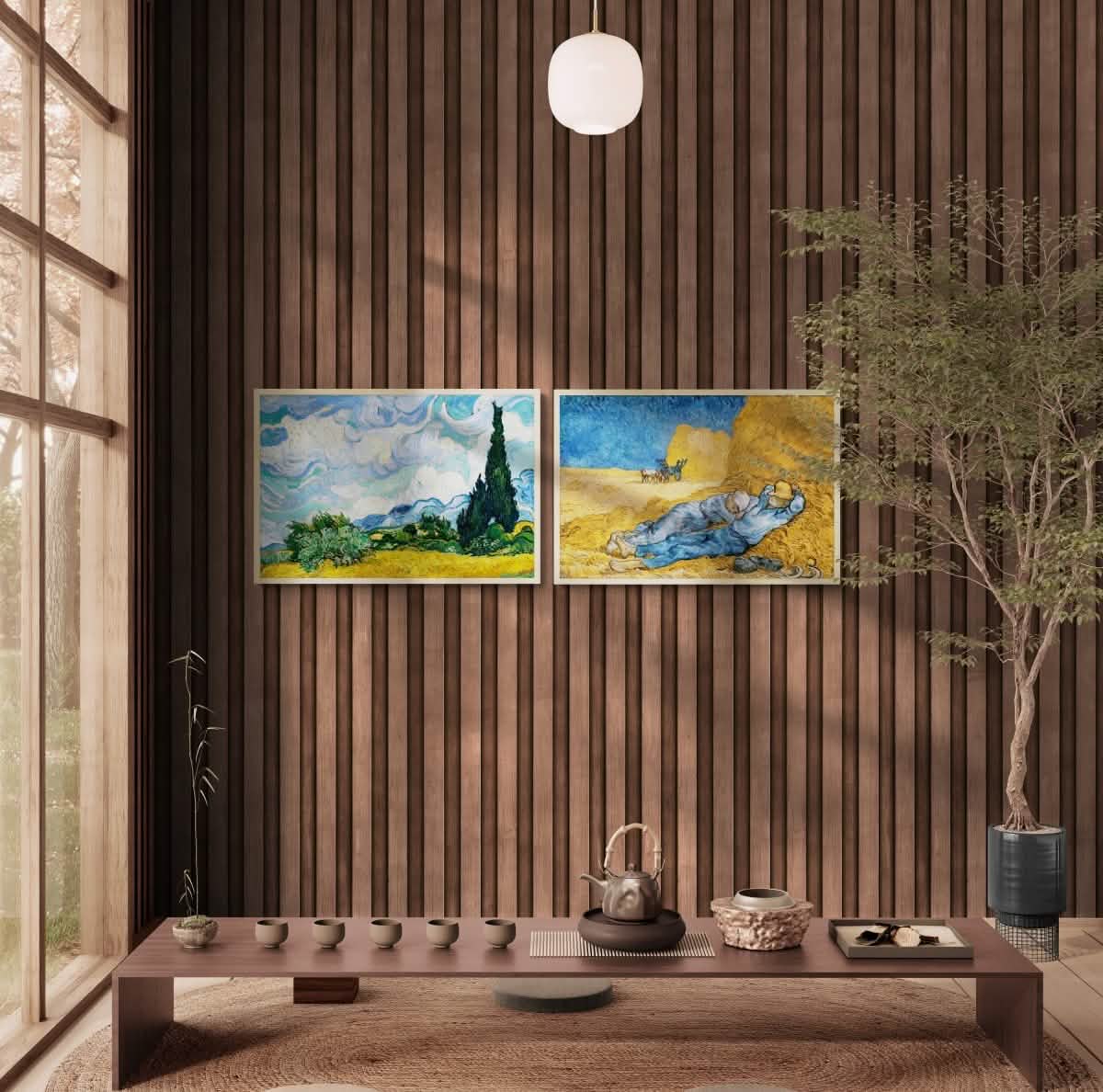 Vincent van Gogh Duo | Rustic Harmony Duo | Set of 2 wall art print - Canvas - 30X45 CM / 12X18″ -