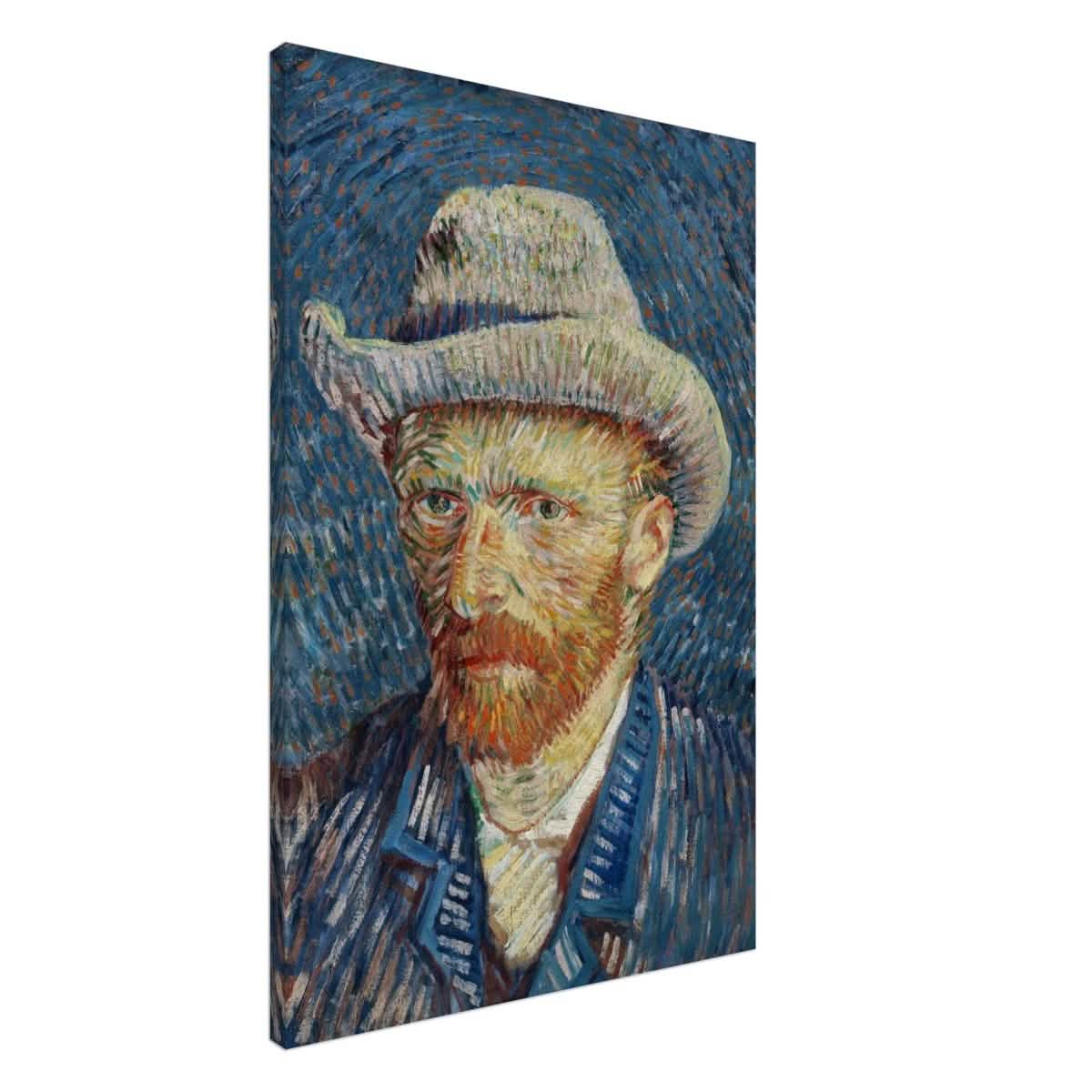 Vincent van Gogh's Self - Portrait with Grey Felt Hat (1887) | Vintage wall art print - Canvas - 60x90 cm / 24x36″ -