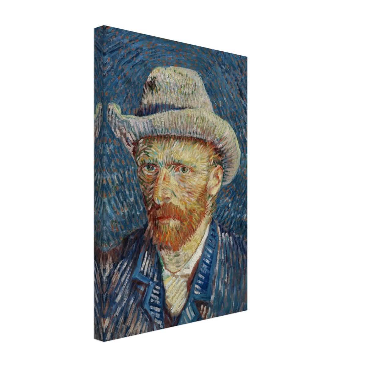 Vincent van Gogh's Self - Portrait with Grey Felt Hat (1887) | Vintage wall art print - Canvas - 30x45 cm / 12x18″ -