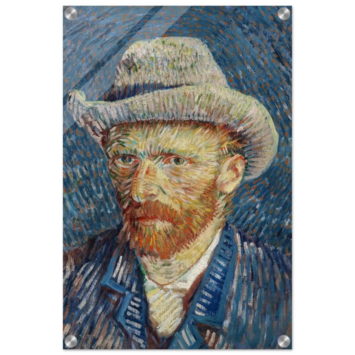 Vincent van Gogh's Self - Portrait with Grey Felt Hat (1887) | Vintage wall art print - Acrylic Print - 40x60 cm / 16x24″ -
