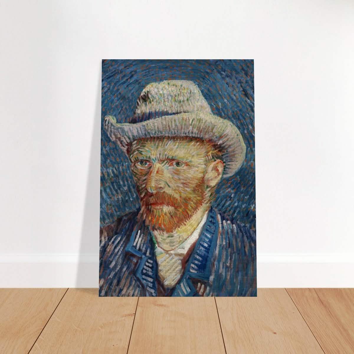 Vincent van Gogh's Self - Portrait with Grey Felt Hat (1887) | Vintage wall art print - Brushed Aluminum Print - 40x60 cm / 16x24″ -