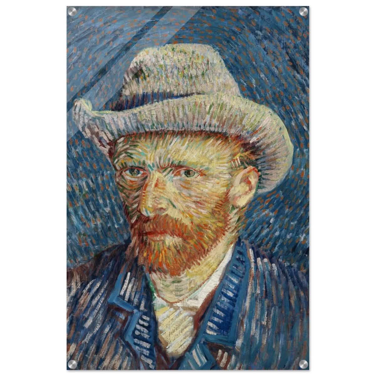 Vincent van Gogh's Self - Portrait with Grey Felt Hat (1887) | Vintage wall art print - Acrylic Print - 60x90 cm / 24x36″ -