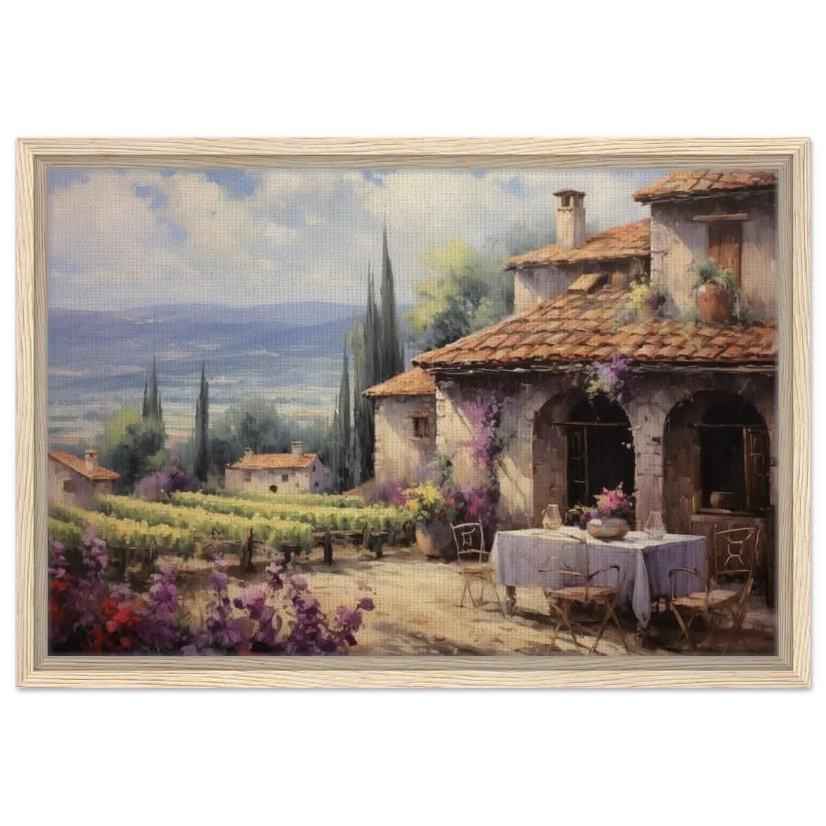 Vineyard Elegance | Nature Art Wall art print - Framed Canvas - 40x60 cm / 16x24″ - Wood frame