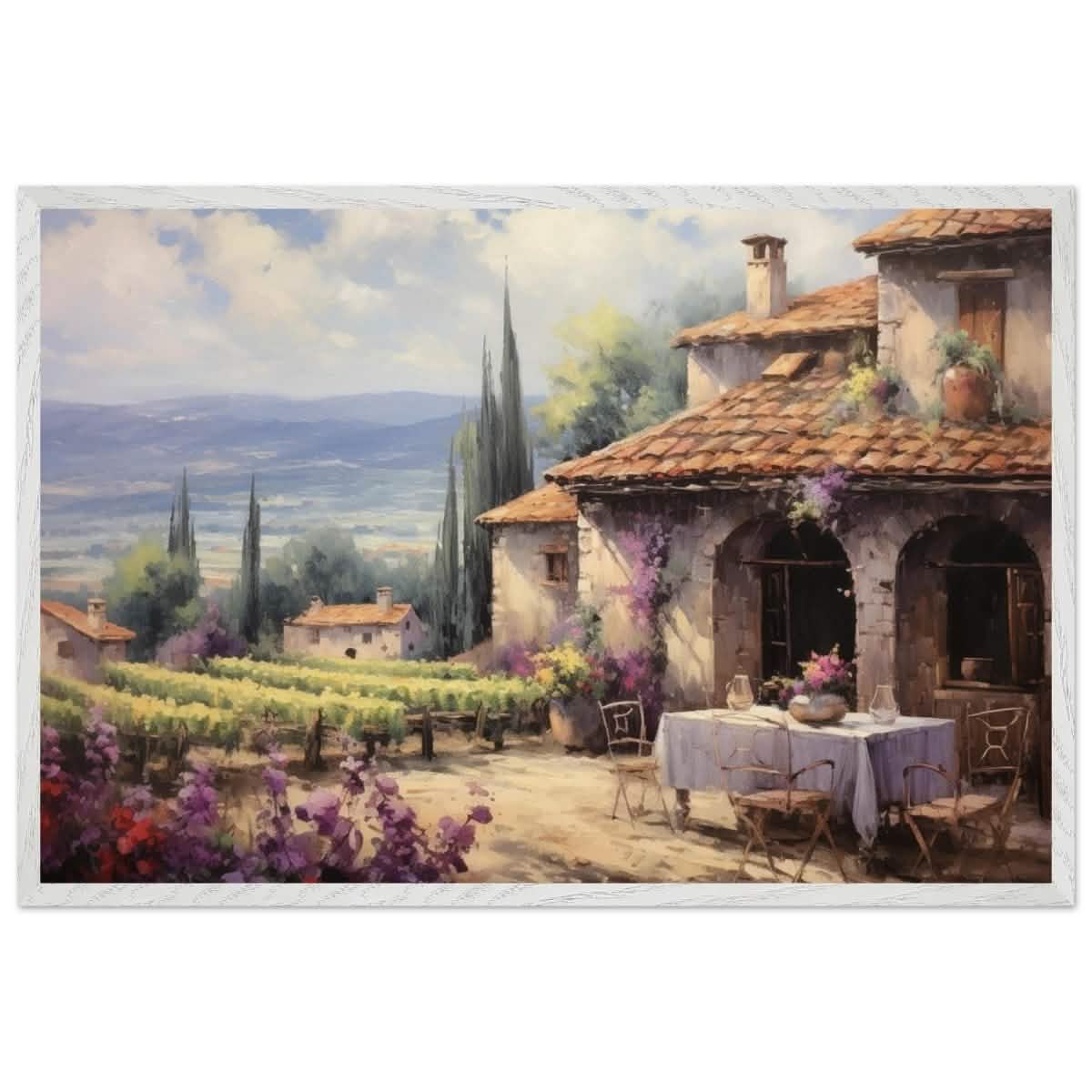 Vineyard Elegance | Nature Art Wall art print - Premium Wooden Framed Poster With Premium Matte Paper - 60x90 cm / 24x36″ - White frame