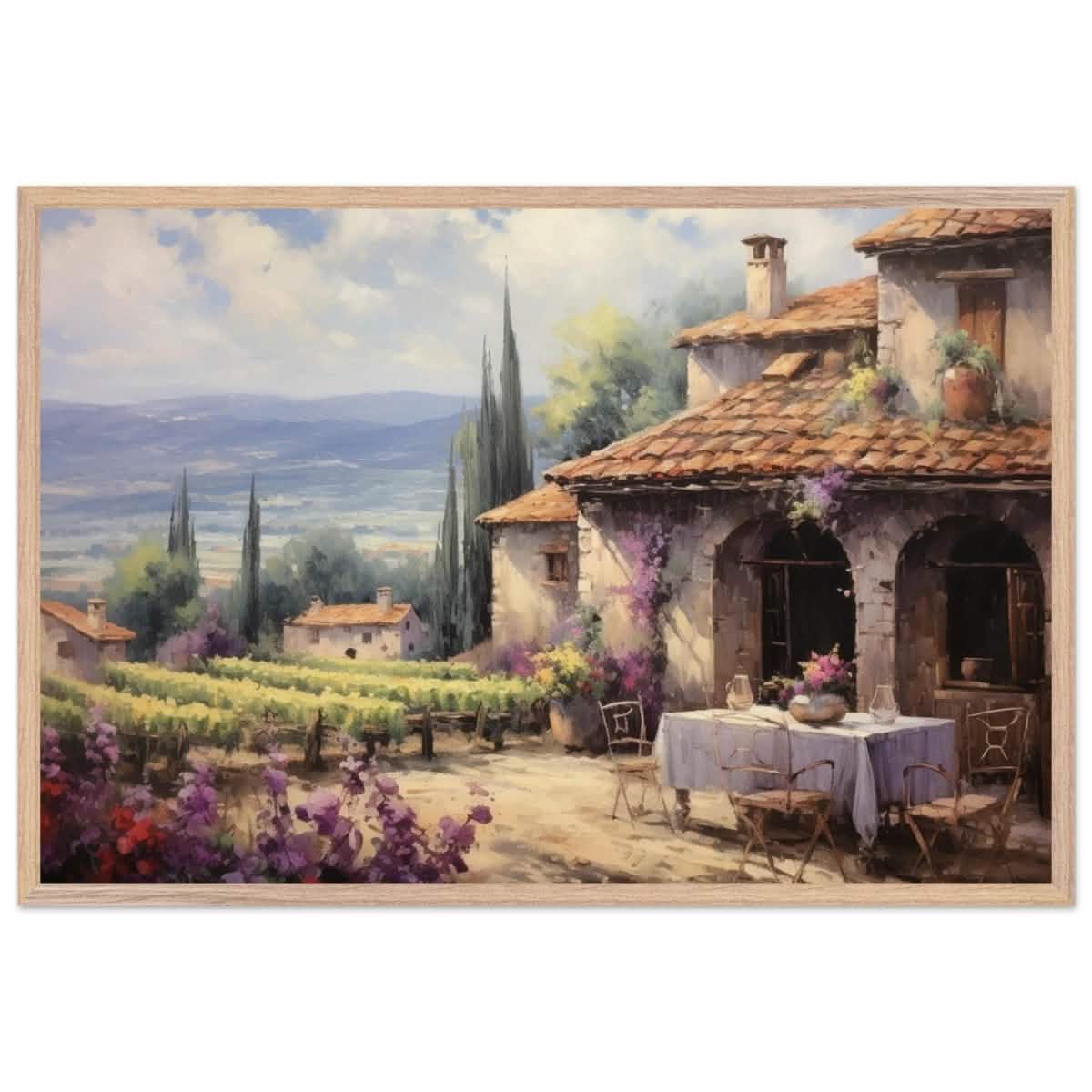 Vineyard Elegance | Nature Art Wall art print - Premium Wooden Framed Poster With Premium Matte Paper - 60x90 cm / 24x36″ - Wood frame