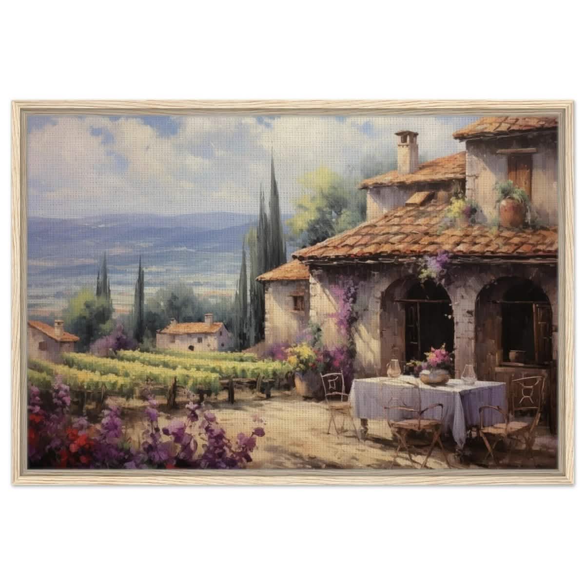 Vineyard Elegance | Nature Art Wall art print - Framed Canvas - 60x90 cm / 24x36″ - Wood frame