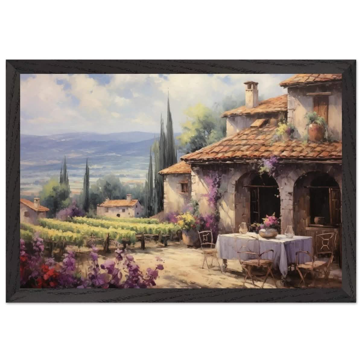Vineyard Elegance | Nature Art Wall art print - Premium Wooden Framed Poster With Premium Matte Paper - 30x45 cm / 12x18″ - Black frame