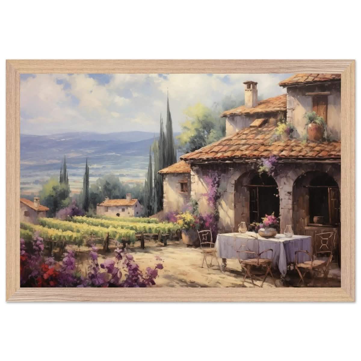 Vineyard Elegance | Nature Art Wall art print - Premium Wooden Framed Poster With Premium Matte Paper - 30x45 cm / 12x18″ - Wood frame