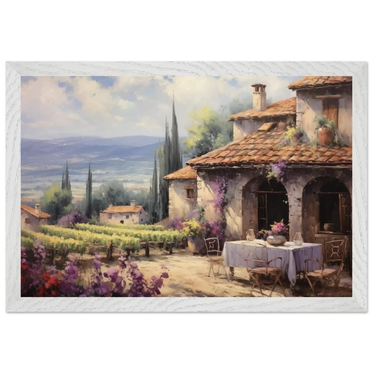 Vineyard Elegance | Nature Art Wall art print - Premium Wooden Framed Poster With Premium Matte Paper - 30x45 cm / 12x18″ - White frame