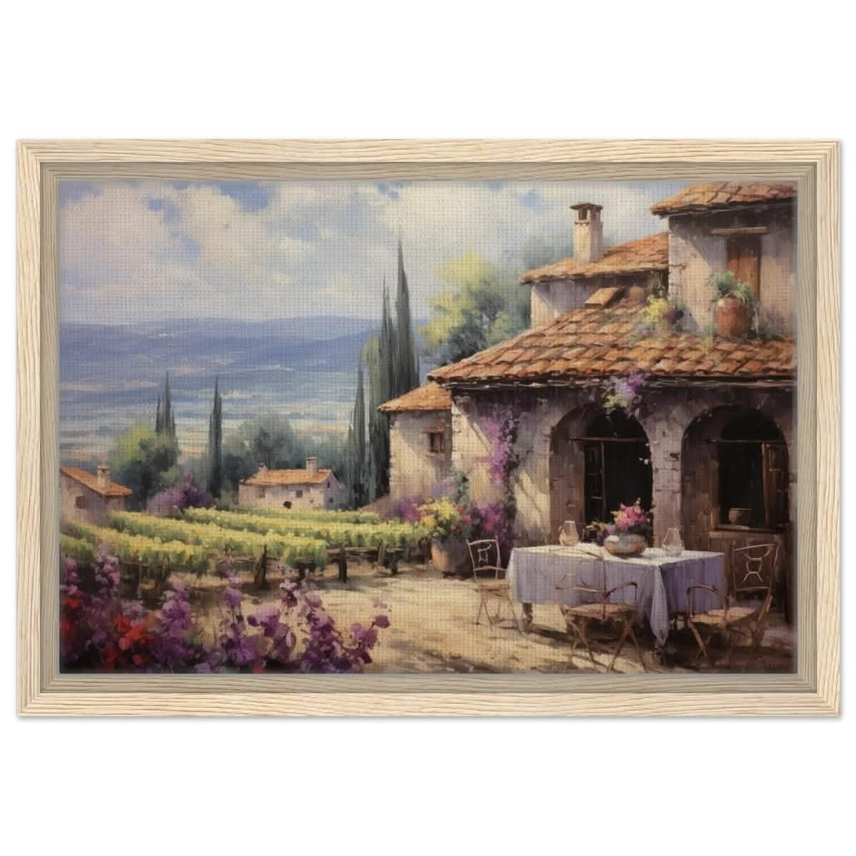 Vineyard Elegance | Nature Art Wall art print - Framed Canvas - 30x45 cm / 12x18″ - Wood frame