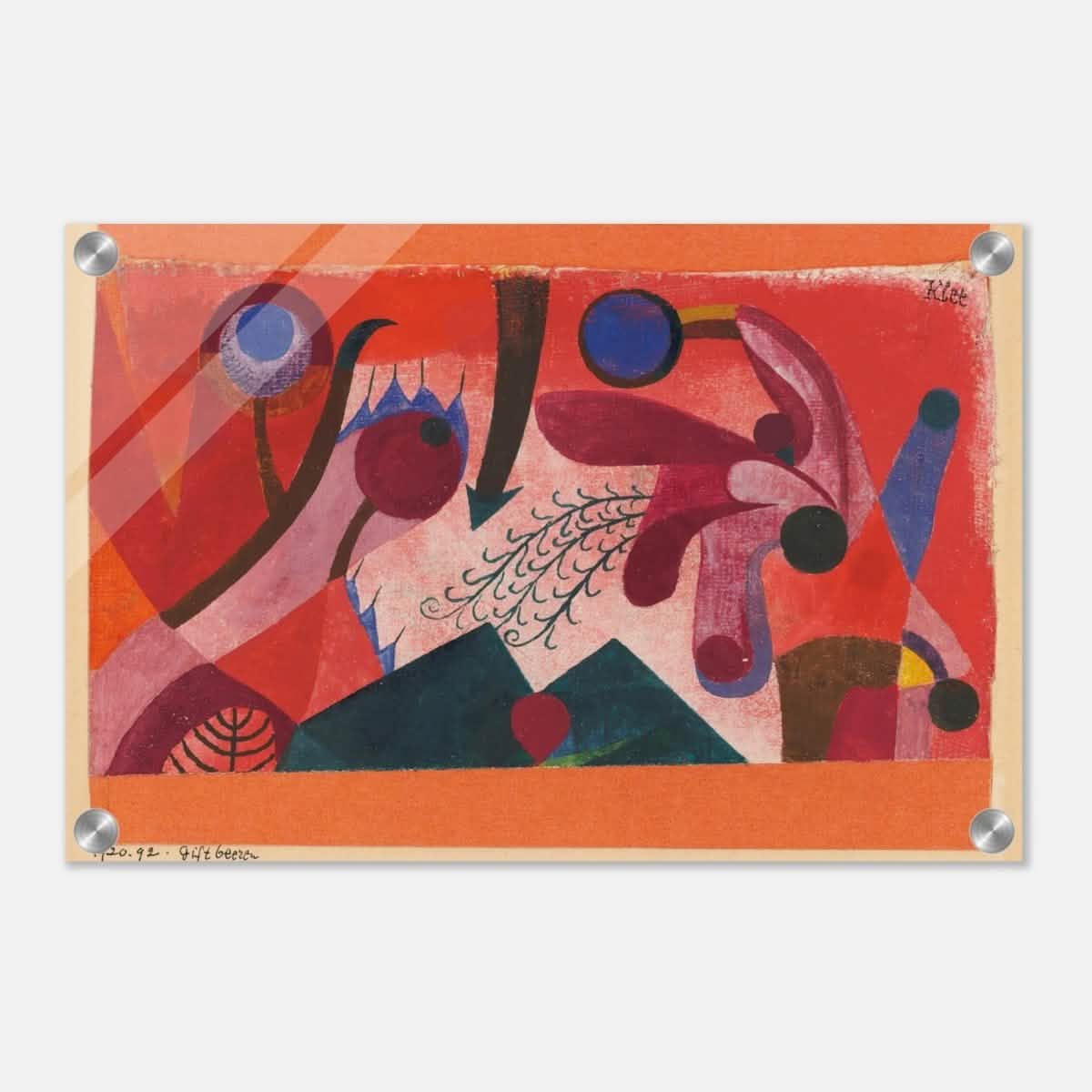 Vintage Art Wall art print | Giftbeeren (Poisonous Berries) by Paul Klee (1920) - Acrylic Print - 30x45 cm / 12x18″ -