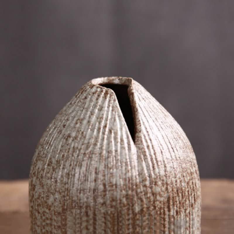 Vintage Ceramic Craft Tabletop Vases – Handmade Decorative Ornaments for Home & Office - Black -