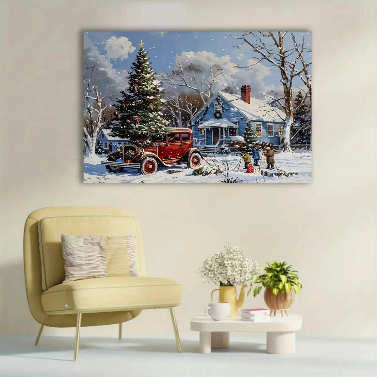 Vintage Christmas Memories – A Nostalgic Holiday Scene - 70x100 cm / 28x40″ - Acrylic Print -