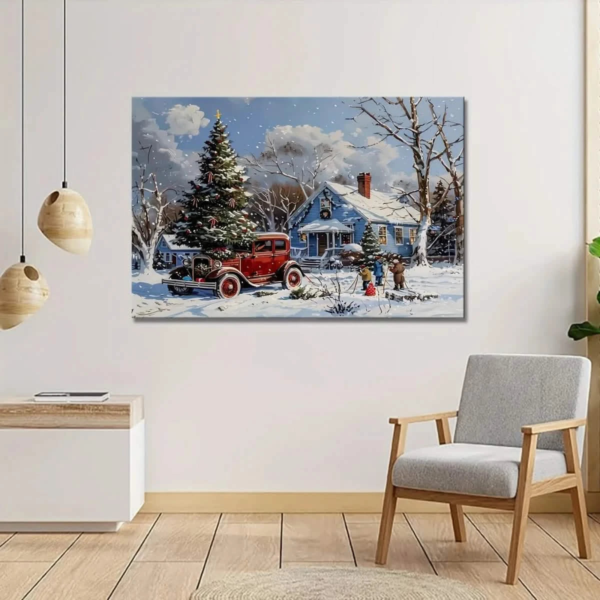 Vintage Christmas Memories – A Nostalgic Holiday Scene - 70x100 cm / 28x40″ - Acrylic Print -
