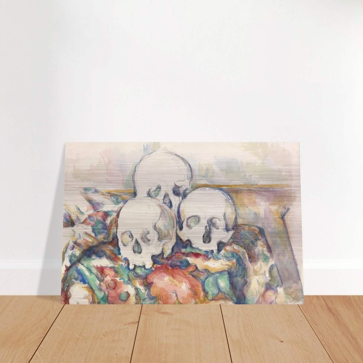 Vintage Wall art print | The Three Skulls by Paul Cézanne - Brushed Aluminum Print - 30x45 cm / 12x18″ -