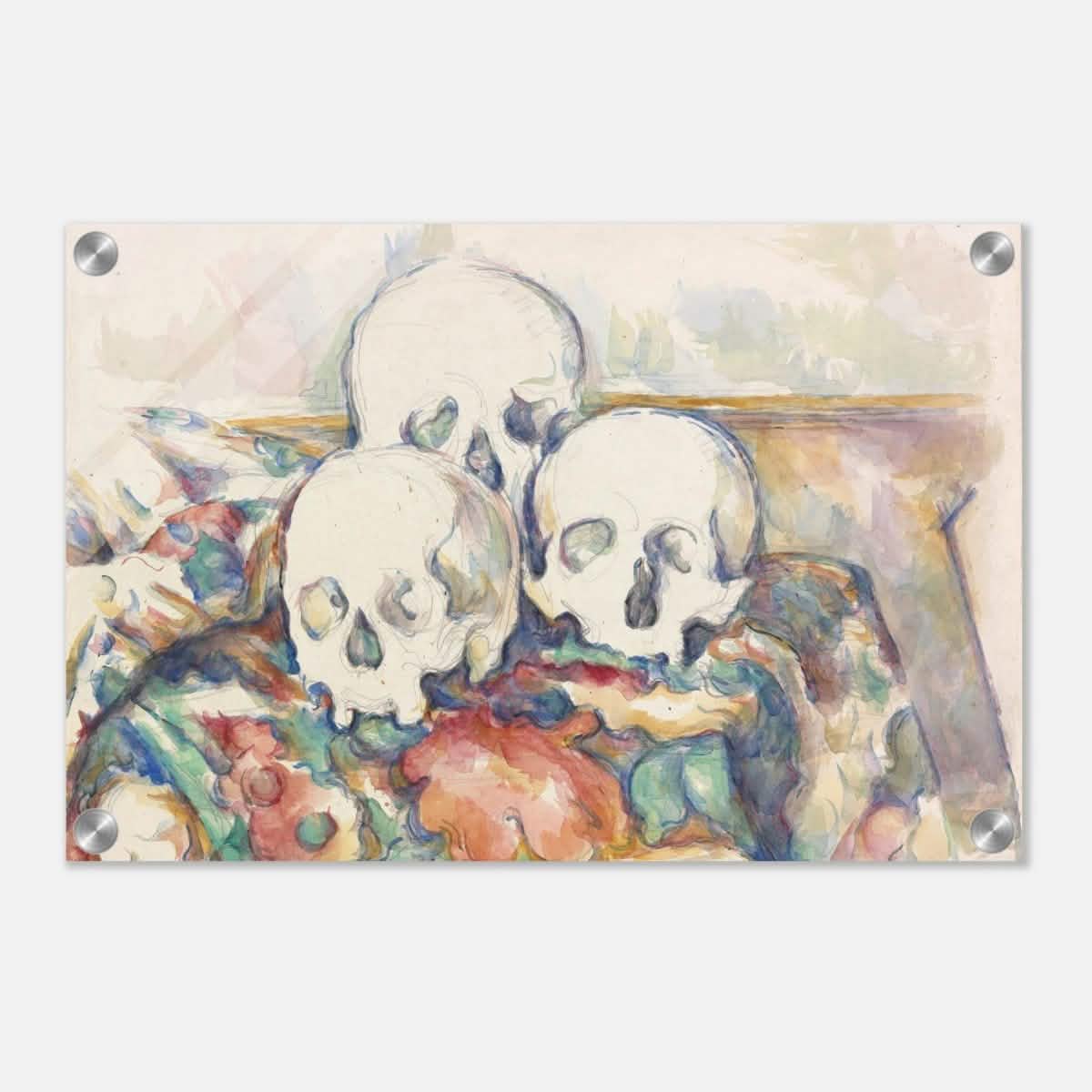 Vintage Wall art print | The Three Skulls by Paul Cézanne - Acrylic Print - 30x45 cm / 12x18″ -