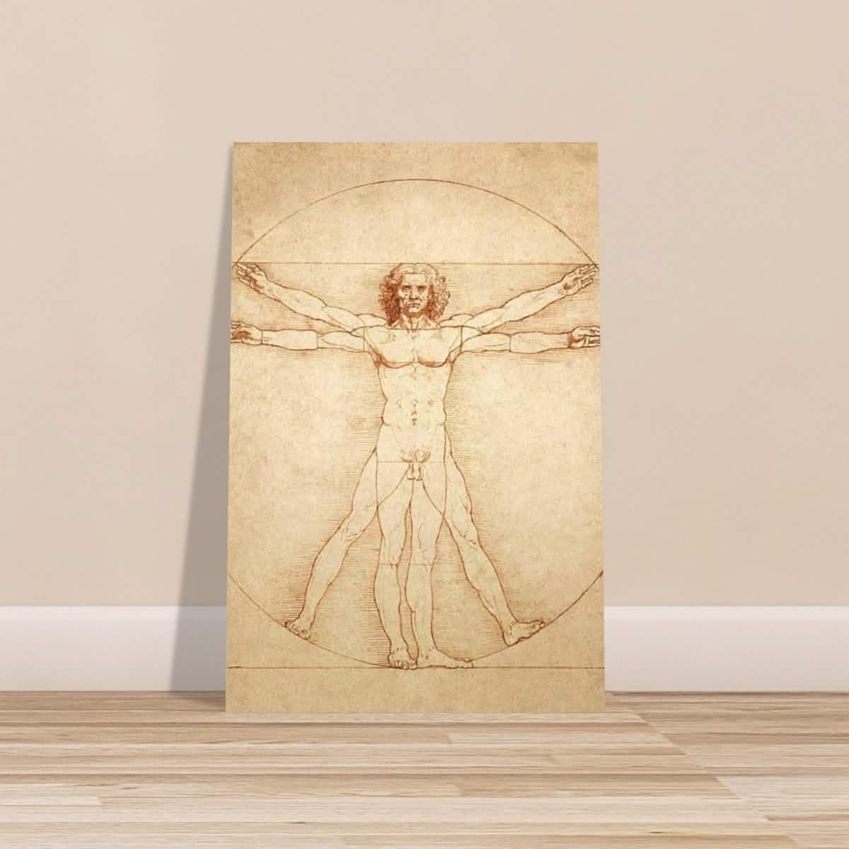 Vitruvian Man | L'uomo vitruviano by Leonardo da Vinci 1490 - Aluminum Print - 30x45 cm / 12x18″ -